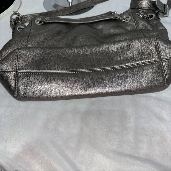 🔥SALE Michael Kors Silver Satchel Crossbody Bag - Picture 7 of 15